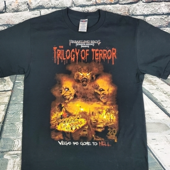 Freakling Bros The Trilogy Of‎ Terror Vegas Goes To Hell 362 Fear Shirt SzM - Picture 1 of 4